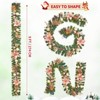 9 Feet Pre-Lit Christmas Garland with Lights and Rose Gold Ball Ornaments for Mantle Stairs Railing Fireplace Table Centerpiece Decor - 3 of 4