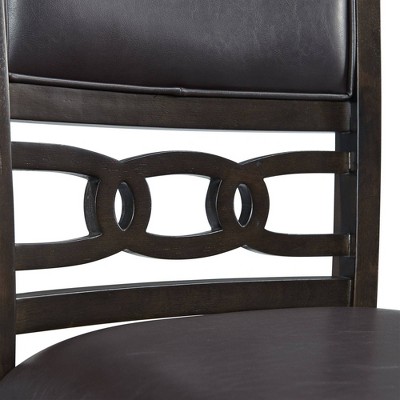 Taylor 5-Piece Walnut Dining Set with Black Faux Leather Chairs