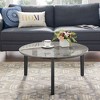 NicBex Modern Imitation Marble Round Coffee Table with Solid Wood Legs,Rubber Wood Side Table,Center Table for Living Room - 3 of 4