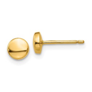 Black Bow Jewelry 4mm Polished Half Ball Post Earrings in 14k Yellow Gold - 1 of 4