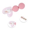 Unique Bargains Faux Pearl Heart Hair Clips Pink 5 Pcs - 3 of 4