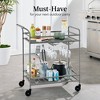 Best Choice Products 2-Tier Rolling Bar Cart Indoor/Outdoor w/ Storage Shelves, Wine Rack, Lockable Wheels - 3 of 4