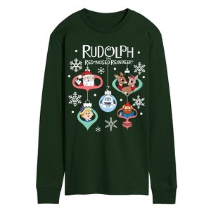 Men's - Rudolph - Rudolph Ornaments Long Sleeve Graphic T-Shirt - 1 of 2