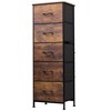 5-Drawer Tall Fabric Dresser with Wood Top, Storage Organizer Chest for Bedroom, Closet, Hallway, Sturdy Steel Frame - 2 of 4