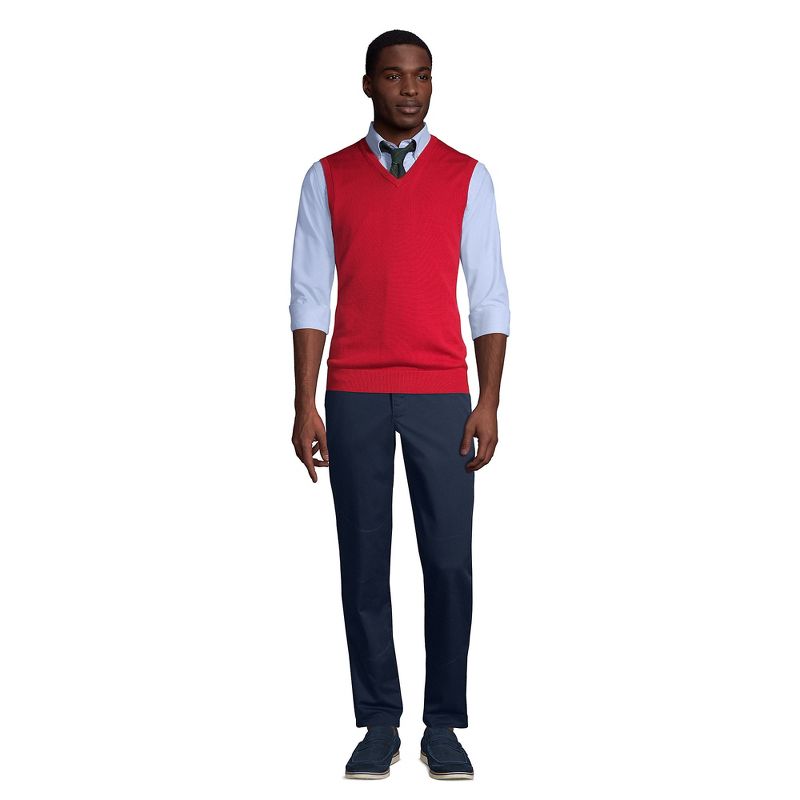 Lands' End School Uniform Men's Cotton Modal Fine Gauge Sweater Vest, 4 of 5