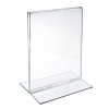 Azar Displays Bottom Loading Clear Acrylic T-Frame Sign Holder 8.5" Wide x 11''High- Vertical/Portrait, 10-Pack - 3 of 4