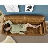 AMERLIFE Mid-Century Modern Genuine Leather Sofa, Comfy Couch for Living Room - 3 of 4