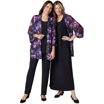 Woman Within Plus Size 4-Piece Jacket/Tank/Dress/Pant Set