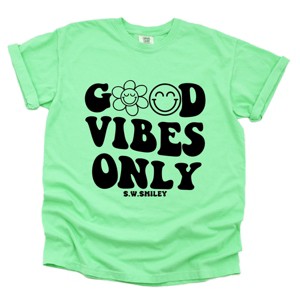 Simply Sage Market S.W.Smiley Good Vibes Only Smiley Face Garment Dyed Tee - 1 of 4