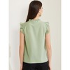 Allegra K Women's Ruffle Sleeveless Round Neck Keyhole Button Shirt - 4 of 4