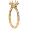 Pompeii3 .36ct Halo Diamond Engagement Semi Mount 14k Yellow Gold Ring Setting - 3 of 4