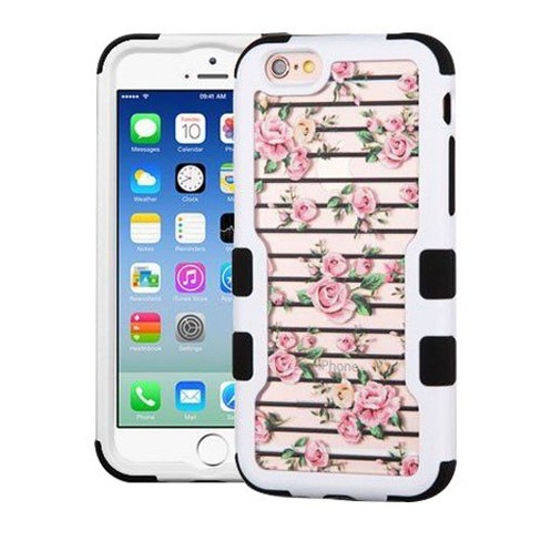 Mybat For Apple Iphone 6 6s Pink White Roses Hard Silicone Hybrid Rubberized Case Target