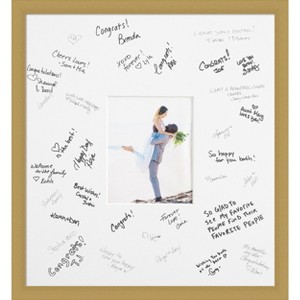 Grace Signature Mat Picture Frame – Guest Book Alternative for Weddings, Graduations, or Retirement – Autograph Photo Mat for Signature Board - 1 of 4