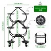 Artloge 6 Tiers Black Metal Plant Stand Movable 9 Pots Planter Display Rack Double-heart Shape Flower Holder with Wheels for Balcony & Garden - 3 of 4