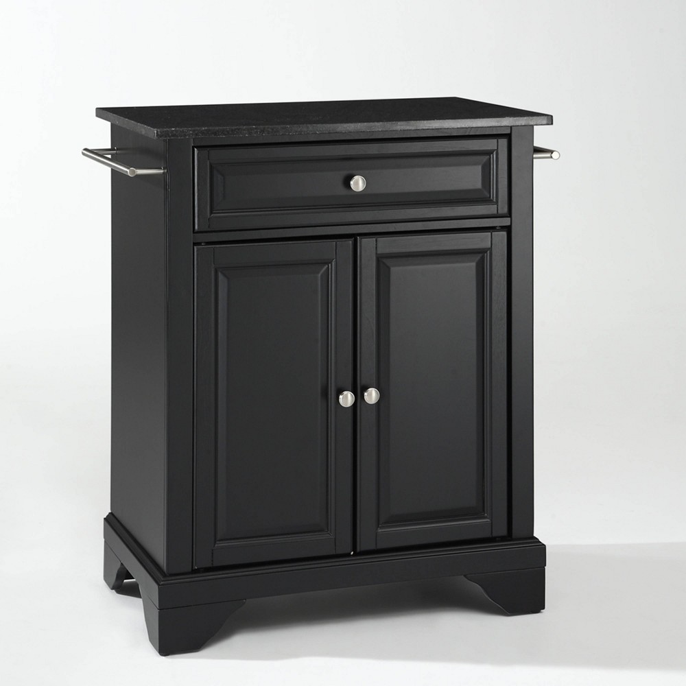 Photos - Kitchen System Crosley Lafayette Black Granite Top Portable Kitchen Island/Cart Black  