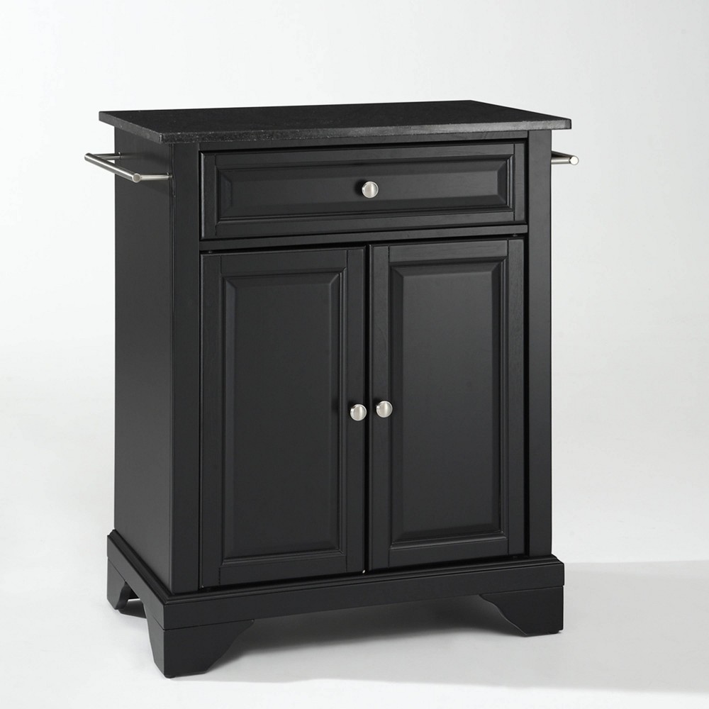 Crosley Lafayette Black Granite Top Portable Kitchen Island/Cart Black