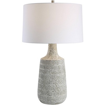 Uttermost Scouts 28 1/2" Mottled Gray Off-White Ceramic Table Lamp