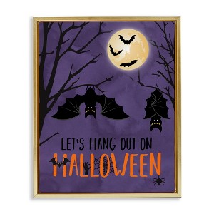 Stupell Industries Let's Hang Halloween Bats Floating Frame Canvas Art - 1 of 4