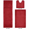 Edge Bath Rug 100% Premium Cotton Ultra-Soft Water Absorbent Tufted Solid Reversible 3 Piece Bathroom Rug Set for Machine Washable Bathmat - 2 of 4