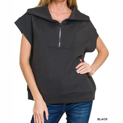 Women's Naomi Scuba Half Zip - ZENANA
