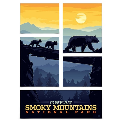 Americanflat Great Smoky Mountains National Park Bear Crossing Sunset 5 ...