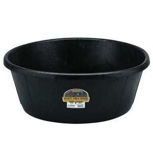 Little Giant HP650 Indoor Outdoor Heavy-Duty Rubber Tub Feeder Pan Bowl for Livestock, Black - 1 of 4