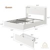 Bed Frame with 4 Storage Drawers, Upholstered Bed Frame with Headboard, Charging Station LED Lights, No Box Spring Needed, Noise Free - 2 of 4