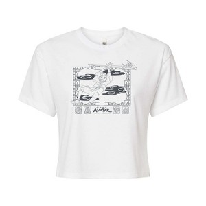 Women's - Avatar: The Last Airbender - Aang Happy Flying Cropped Graphic T-Shirt - 1 of 4