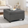 TUYOHW 31" Square Storage Bench,End of Bed Ottoman Bench with Button-Tufted Lid,Ottoman for Living Room,Entryway - 2 of 4