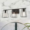 Dewdrop 3-Light Industrial Bathroom Vanity Light, Black Metal Cage Wall Sconce, Rustic Farmhouse Fixture - 2 of 4