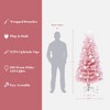 LuxenHome 6Ft Pink Cherry Blossom Christmas Tree with Fiber Optic Lights & Snowman Star Topper - 4 of 4