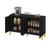 Sideboard Buffet Cabinet With Adjustable Shelf 54.5" Storage Cabinet With Fluted Decorative Magnetic Doors, Console Table For Dinning Room, Kitchen - 2 of 4