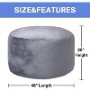 4FT Velvet Bean Bag Chair with Shredded Foam, Large Bean Bag Couch with Removable Cover for Living Room, Bedroom, Dorm - 3 of 4