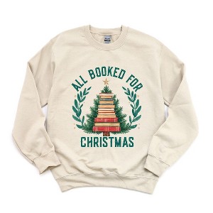 Simply Sage Market Women's Graphic Sweatshirt All Booked Christmas Tree - 1 of 4