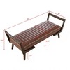 GDFStudio Indra Mid-Century Modern Rubberwood Upholstered Bench - 3 of 4