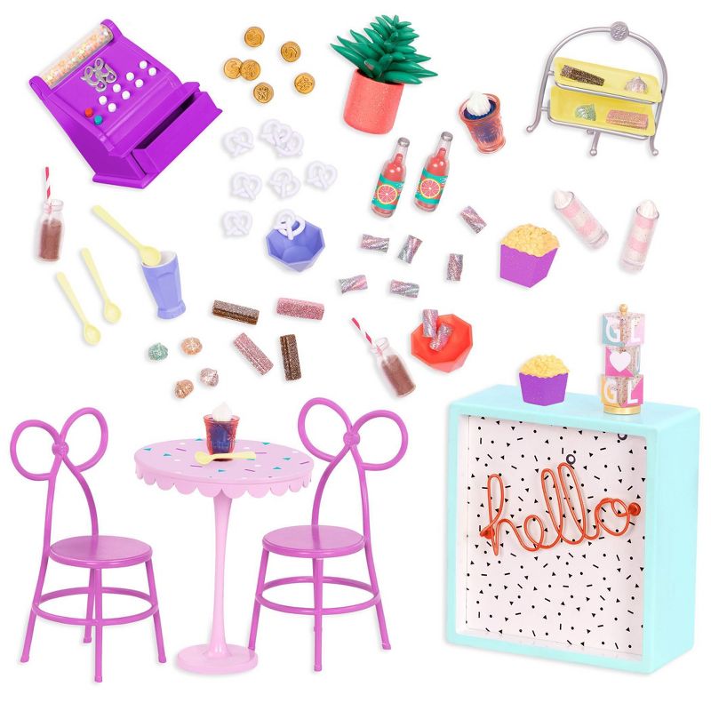 Glitter Girls Sweet Shop Terrace Table &#38; Chairs Furniture Accessory Set for 14&#34; Dolls, 1 of 10