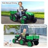 Kids Ride on Tractor with Trailer,12V Electric Vehicles with Remote Control,Dual Motors, Led Lights - 3 of 4