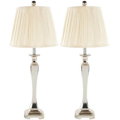 Set of 2 Athena Lamps (Includes LED Light Bulb) Champagne - Safavieh