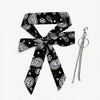 Anna-Kaci Women's Paisley Print Scarf Belt with Large Bow Tie Front and Metal Chain Accent 78.5 - Navy - 3 of 4