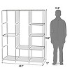 Racxily Perfect 4 Tier Closet Organizer Shelf with Hanging Rod and Fabric Shelves Storage Rack Holds up to 33LBS on Rod and 11LBS per Fabric Shelf - 2 of 4