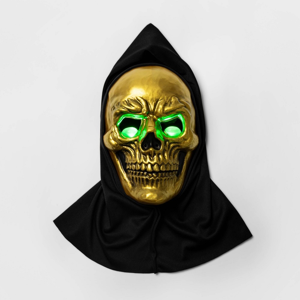 Halloween Adult Light Up Gold Skull Halloween Costume Mask - Hyde & EEK! Boutique