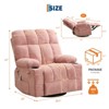 Oversized Recliner Chair with Heat & Massage, Manual Swivel Lift Recliner with Side Pocket & Cup Holders, Deep Seat Single Sofa for Living Room - 2 of 4