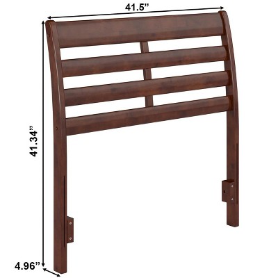 Savannah Twin Walnut Solid Wood Headboard with USB Charger