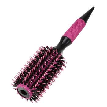 Unique Bargains Nylon Bristle Pins Round Hair Brush Pink 10.04"x2.36" 1 Pc