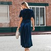 Women's Festive Ribbed Velvet Belted Midi Fall Dress -Cupshe - 3 of 4