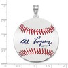 Black Bow Jewelry Sterling Silver Al Lopez Signature LG Enamel Baseball Pendant - 4 of 4