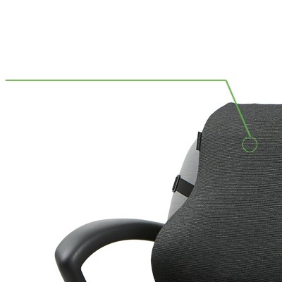 Black Ergonomic Memory Foam Office Chair Back Cushion