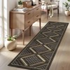 2'x6' Modern Geometric Bedroom Rugs, Washable Non Slip Large Throw Carpet for Living Room, Low Pile Stain Resistant Dining Room Rugs, Brown - 2 of 4