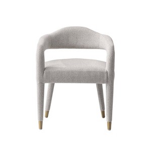 Manhattan Comfort Aspen Modern Tweed Upholstered Dining Armchair Silver Lining - 1 of 4