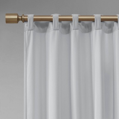 Light Grey Velvet Room Darkening Curtain Panels, 37"W x 95"L